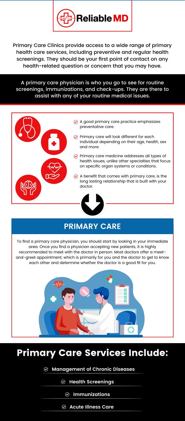 Having a primary doctor that is your first point of contact when it comes to health matters is an important part of your medical journey throughout life. If you’re looking for a professional primary care physician that you can rely on, connect with us at Reliable MD. Our team of medical professionals would be happy to help address any medical issues that you’re experiencing and safeguard your health moving into the future. For more information about our primary care services, contact us today or book in online to schedule an appointment. We are conveniently located at 2801 Fruitville Rd Unit 140, Sarasota, FL 34237. Having a primary doctor that is your first point of contact when it comes to health matters is an important part of your medical journey throughout life. If you’re looking for a professional primary care physician that you can rely on, connect with us at Reliable MD. Our team of medical professionals would be happy to help address any medical issues that you’re experiencing and safeguard your health moving into the future. For more information about our primary care services, contact us today or book in online to schedule an appointment. We are conveniently located at 2801 Fruitville Rd Unit 140, Sarasota, FL 34237.